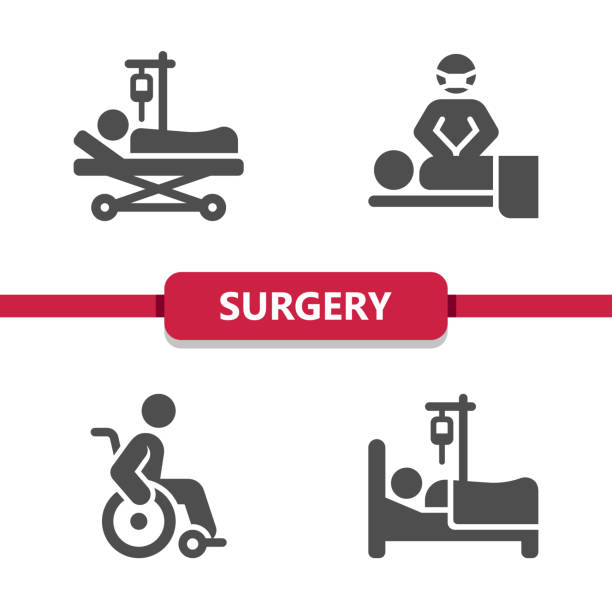 illustrazioni stock, clip art, cartoni animati e icone di tendenza di icone chirurgiche. ospedale, sanità - accessibility sign disabled sign symbol