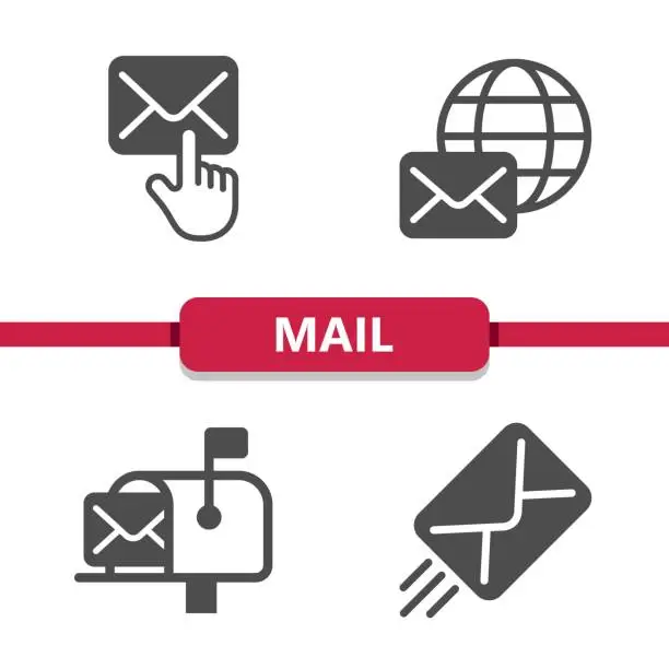 Vector illustration of Mail - Email - Envelope Icons
