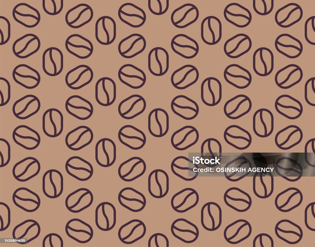 Beans Pattern Coffee Beans Seamless Pattern Design Vector Background Stock ...