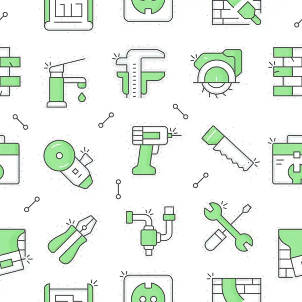 Vector illustration of Repairing seamless pattern