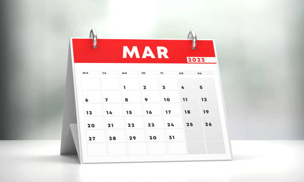 istock March 2023 Calendar Pages. Time Flies Concept. 1425900347