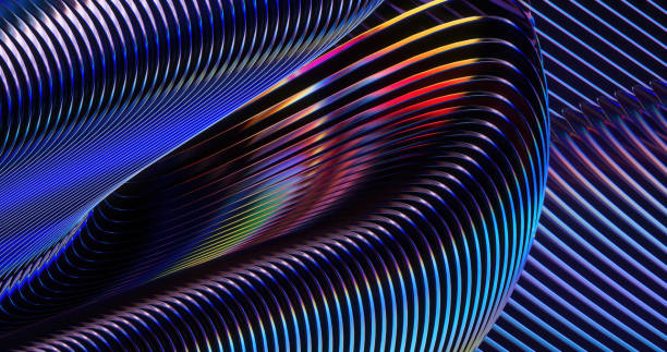 Colored abstract background with a futuristic wire-looking element for a modern background stock photo