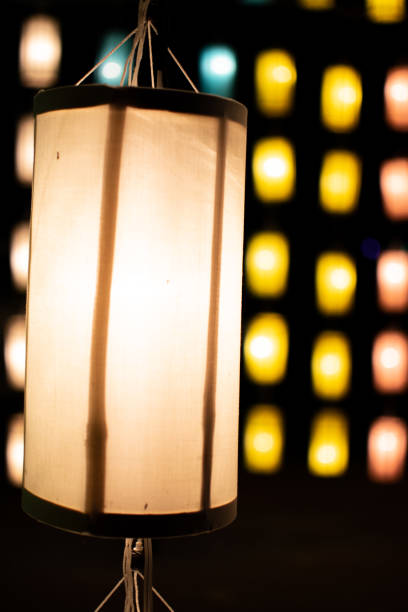 istock Background picture of multi colored paper lantern in night 1425907518
