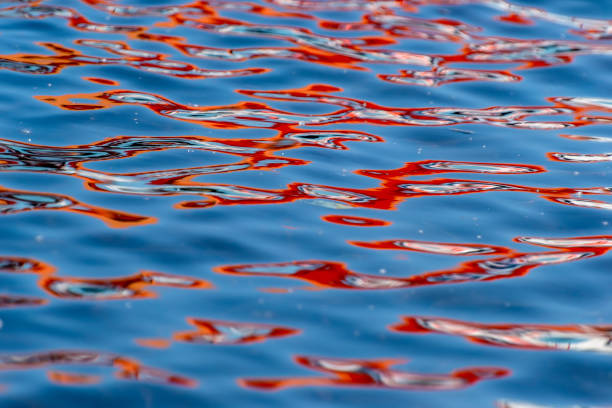 istock Abstract reflections on the water of the river. 1425912364