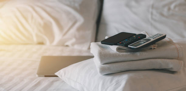 istock Laptop on the bed. Remote working concept during quarantine for coronavirus covid-19. 1425912957