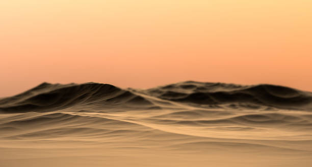 istock Desert abstract landscape relief in blur.3D render 1425914648