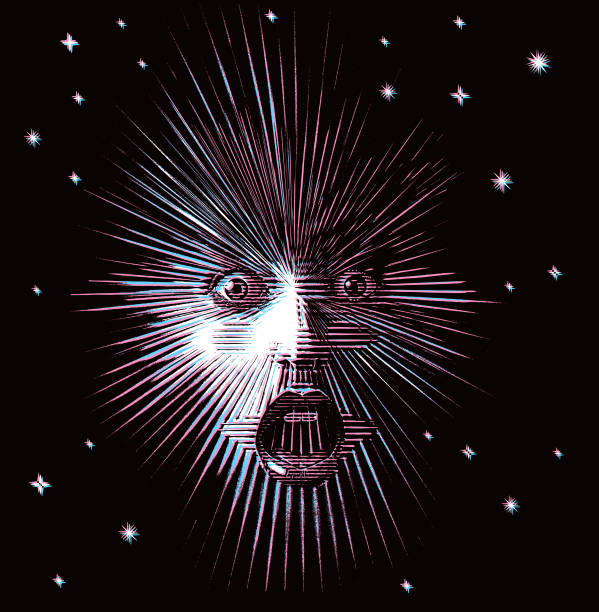 istock Female, anxiety and terrified facial expression with Glitch Technique 1425916127