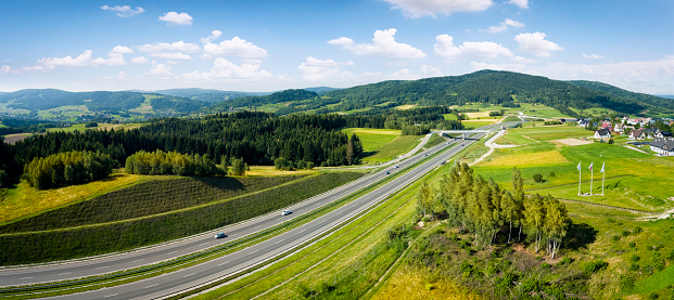 Krzeszow area - new S7 motorway  between Krakow and Zakopane, Poland