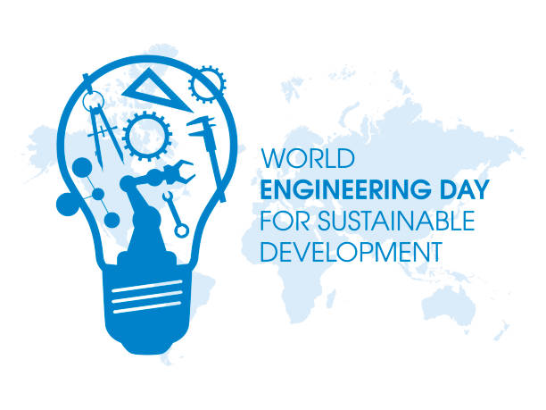 ilustrações de stock, clip art, desenhos animados e ícones de world engineering day for sustainable development vector - drawing compass caliper computer icon work tool