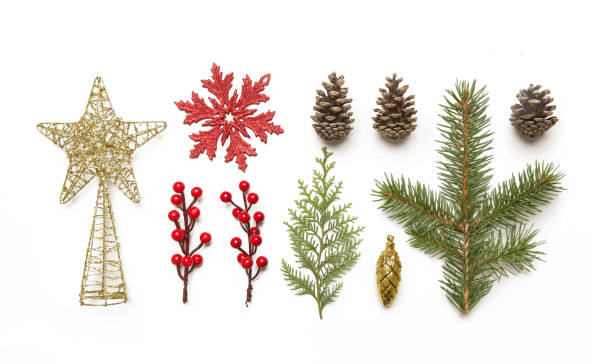 istock Christmas decoration design elements isolated on white background. Christmas, winter holiday, new year concept. 1425936812