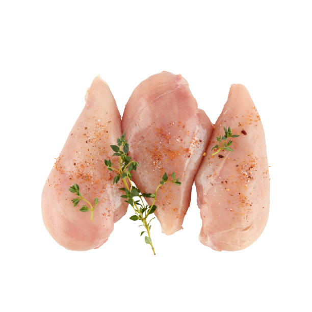 fresh chicken breast isolated on white background with clipping path