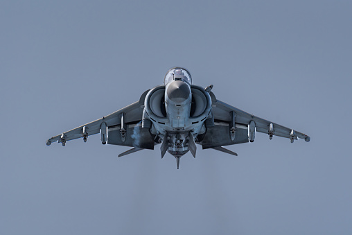 Harrier fighter plane, also known as Jump jet, with vertical takeoff