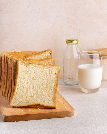 Toast bread on white background