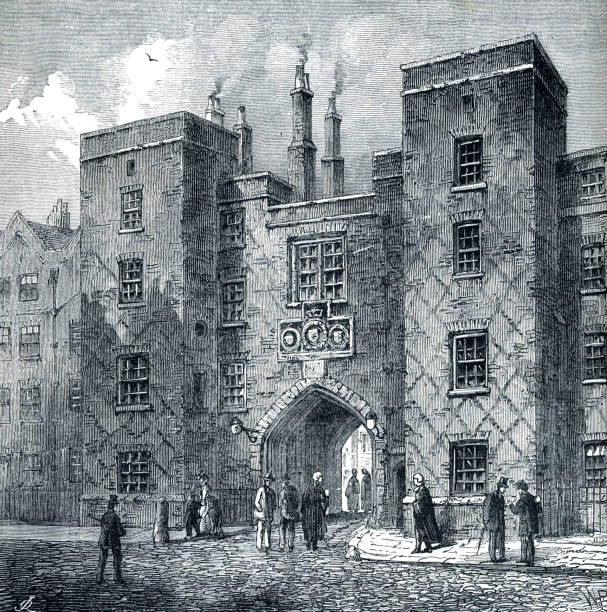 istock Lincoln's Inn Gate Chancery Lane 19th Century Illustration 1425971419