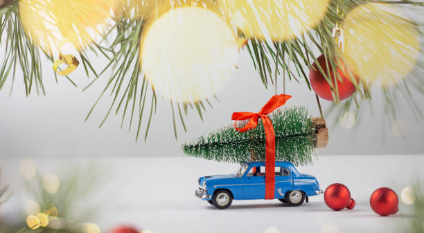 istock Christmas background with Christmas trees. Festive Flat lay. Banner. Copy space 1425971546