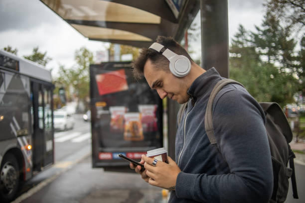 istock Student at the bus station 1425976559