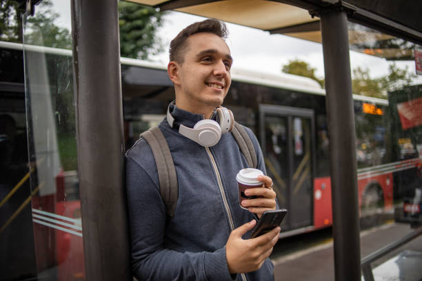 istock Student at the bus station 1425976611