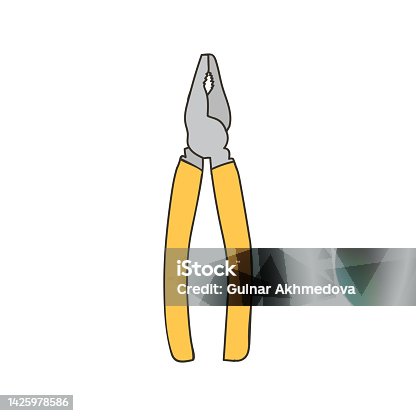 istock Plier colorful doodle illustration in vector. Plier colorful icon in vector 1425978586