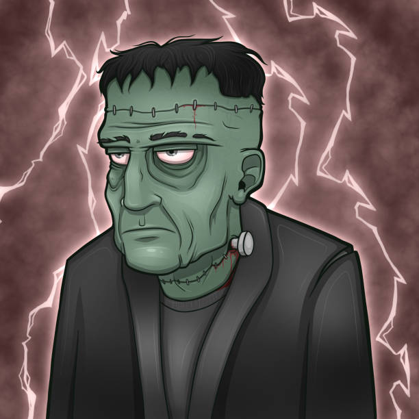 ilustracja z kreskówki o frankensteina - frankenstein stock illustrations