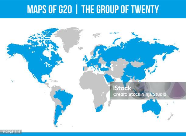 G20 Postcode Map G20 Maps Group Of Twenty Intergovernmental Forum G20 Isolated Vector ...