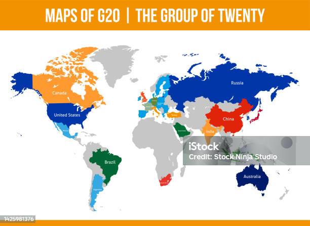 G20 Postcode Map G20 Maps Group Of Twenty Intergovernmental Forum G20 Isolated Vector ...