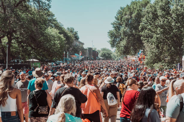 Crowds of people at the Minnesota State Fair stock photo