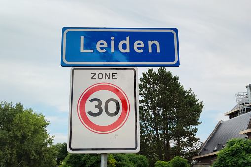 Speed limits in France - Sign of Speed limits at the French border.