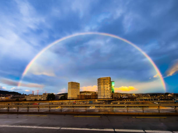 istock Rainbow over the Prime Tower in Zurich 1425994504