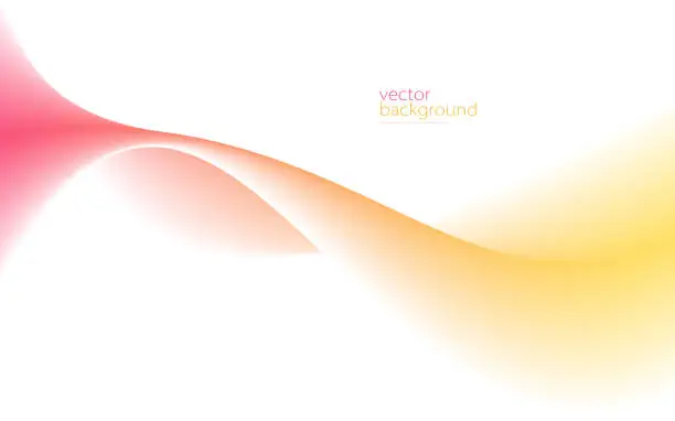 Vector illustration of Flowing color curve shape with soft gradient vector abstract background, relaxing and tranquil art, ease and tranquil image.