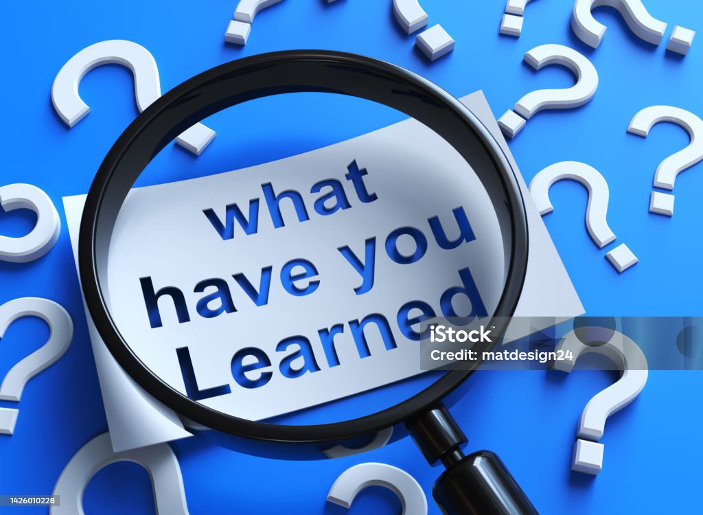 What Have You Learned? Recap Stock Photo