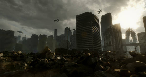 istock Post-Apocalyptic Ruined Cityscape 1426010594