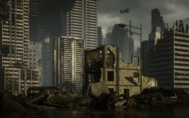 istock Post-Apocalyptic Ruined Cityscape 1426010596