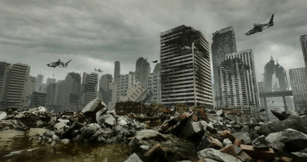 istock Post-Apocalyptic Ruined Cityscape 1426010599