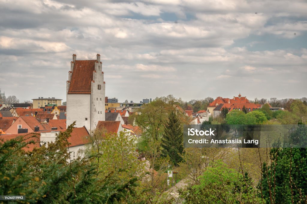 a beautiful summer view in a park in germany, ingolstadt Ancient Stock Photo