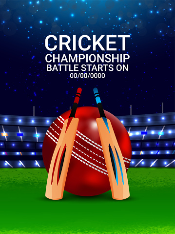 World cricket league match with cricket elements