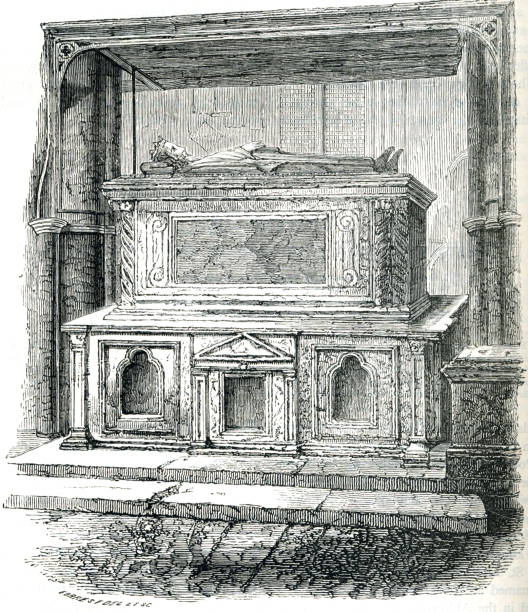 ilustraciones, imágenes clip art, dibujos animados e iconos de stock de abadía de westminster tumba de enrique iii siglo 19 - enrique iii de inglaterra