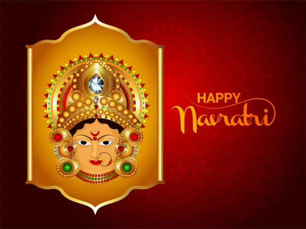 Vector illustration of Happy navratri indian festival celebration background