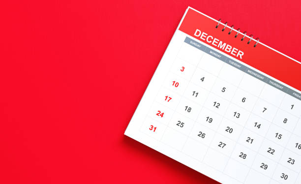 istock 2023 December Calendar On Red Background 1426022780