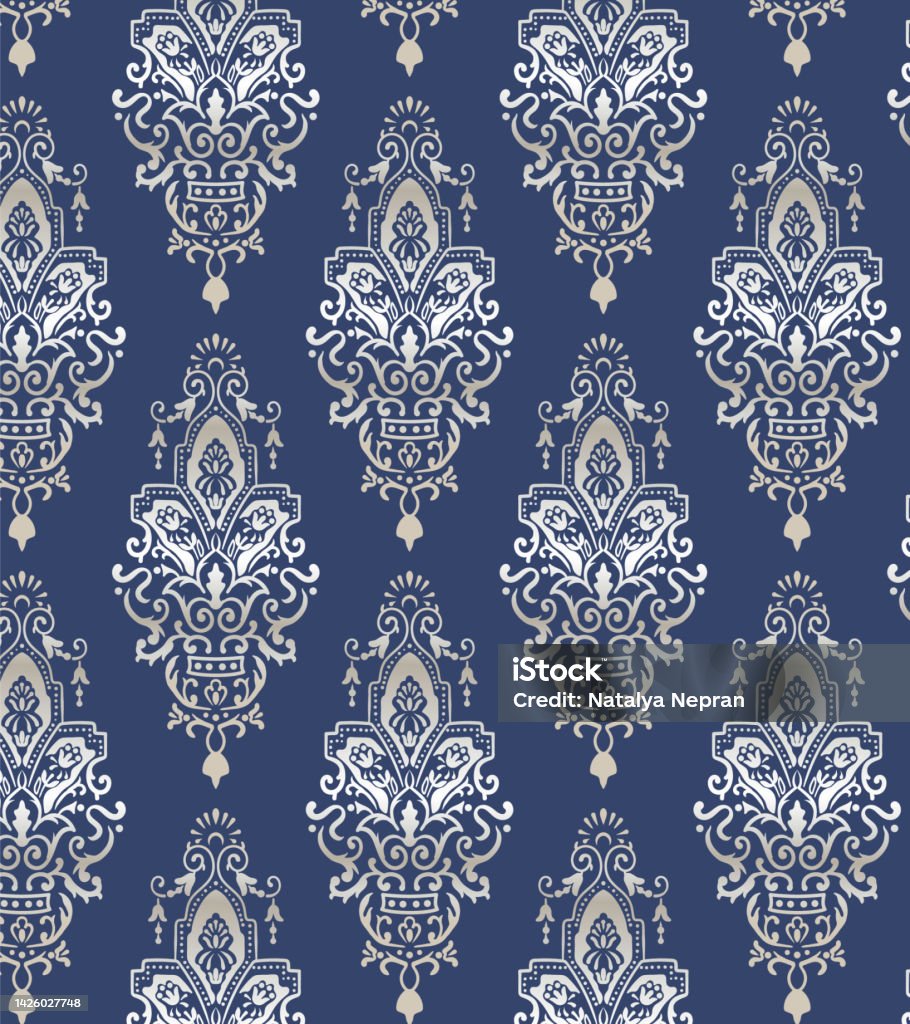 Silver Pattern Vector Image Seamless Wallpaper Vector Pattern Background Illustration In Silver ...