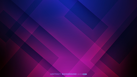 Abstract diagonal pink lines overlap on dark blue background. Vector illustration