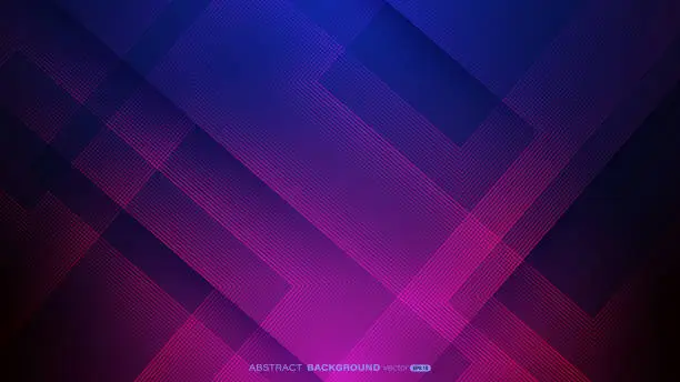 Vector illustration of Abstract diagonal pink lines overlap on dark blue background