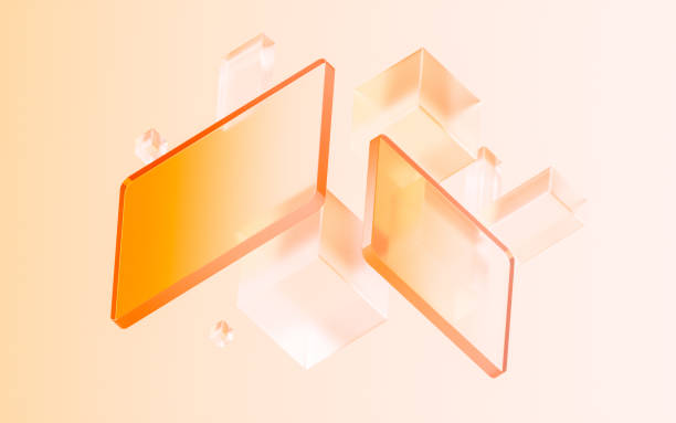 istock Transparent glass with gradient colors, 3d rendering. 1426052179