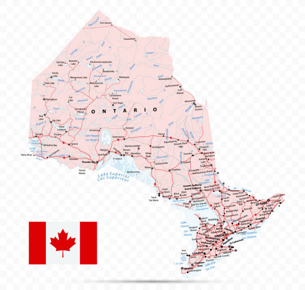 ontario mapa - ontario stock illustrations