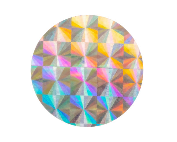 istock Blank round adhesive holographic foil sticker label isolated on white background 1426074955