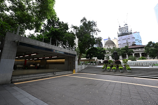 Exit of Central mtr station - 07/09/2022 14:44:59 +0000.Cental station provide Tsuen Wan line and the Island line.