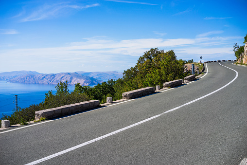 coastline sunmmer road in Croatia