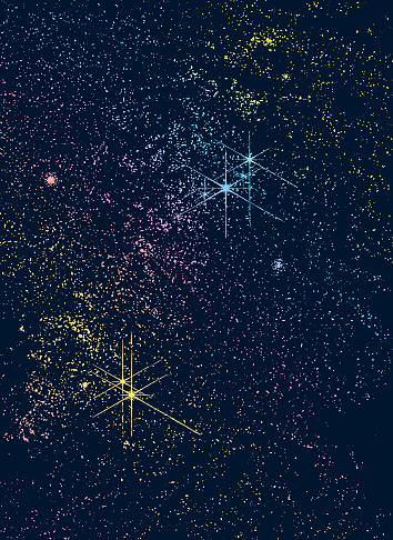 Vector Stars, and Milky Way and space and night sky