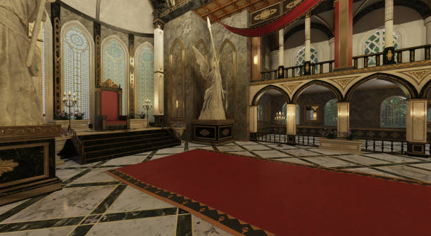 istock Fantasy royal palace interior 3d illustration 1426093311