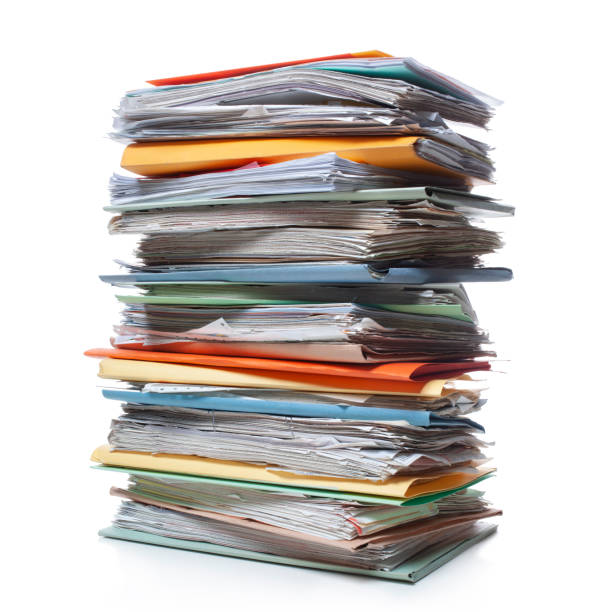 Files stacking up stock photo