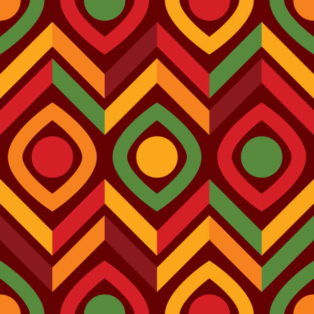 abstraktes muster 11 afrikanisch - afrikanische kultur stock-grafiken, -clipart, -cartoons und -symbole